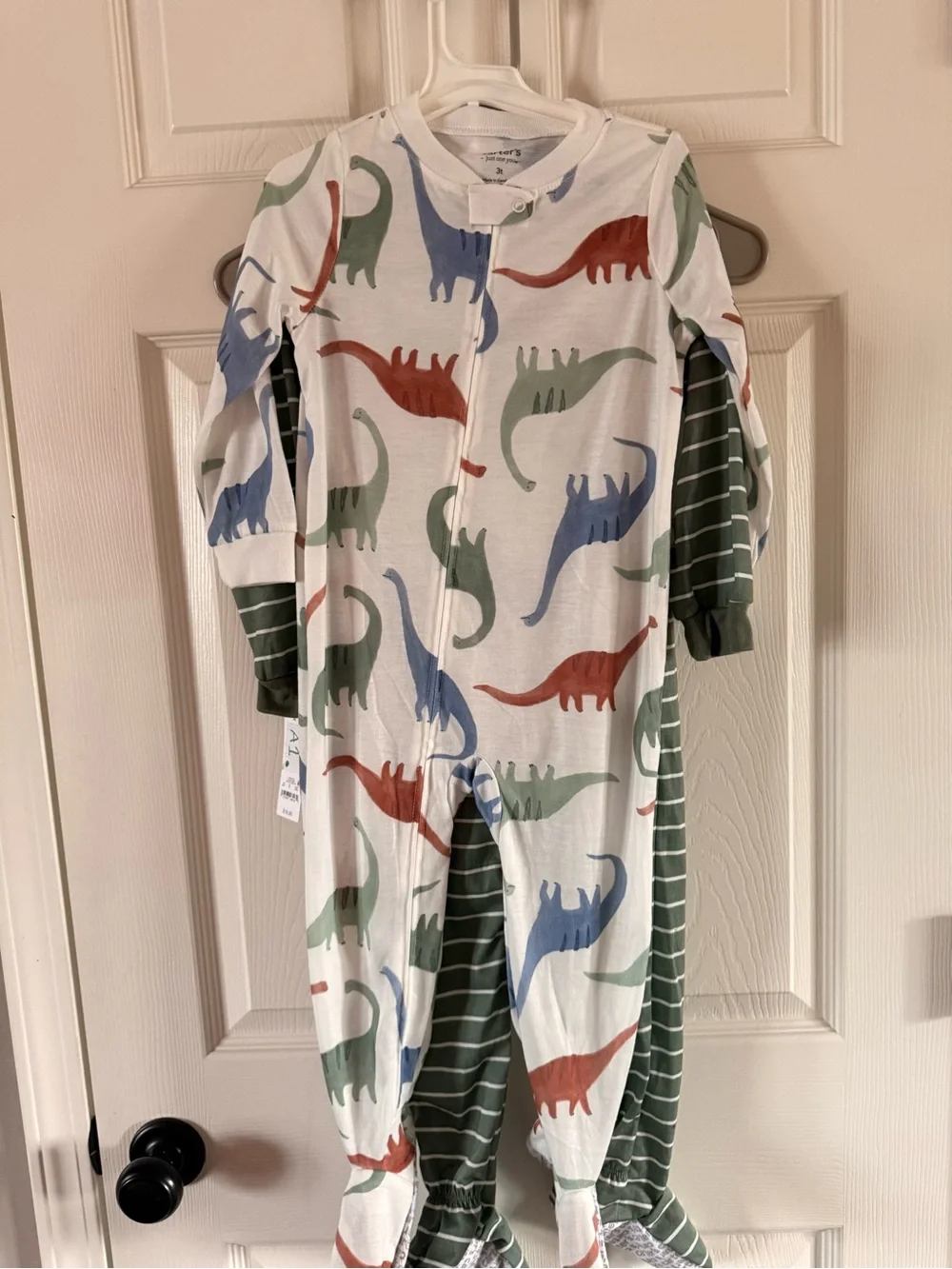 Carter's Just One You® Toddler Boys' 2pk Long Sleeve Footed Pajama - Green/White